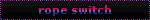 a blinkie with the text 'rope switch' colored using the bisexual flag palette (pink, blue and purple)