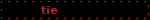 a black blinkie with the flashing text 'tie me up'